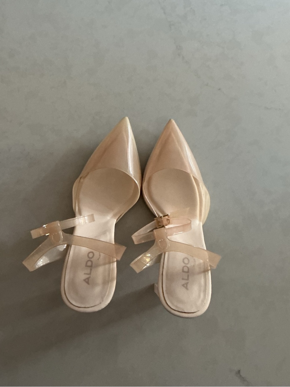 Aldo Blush Nude Pointed-Toe Slingback Flats